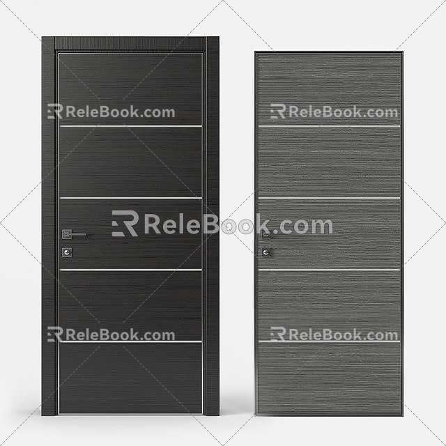 swing door wooden door door 3d model