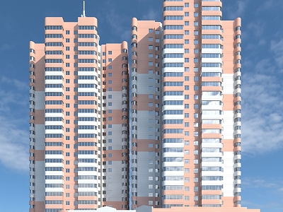 modern residential building 3d model