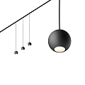 Modern Black Spherical Pendant Lights With Multiple Balls And Track Design 3d model