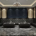 Luxurious KTV Room With Leather Sofas Marble Floor And Decorative Paintings 3d model