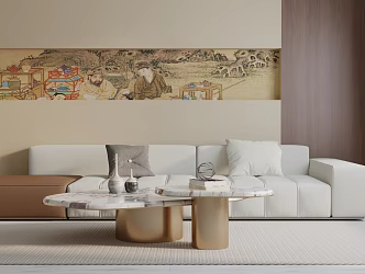 Modern three-seat sofa 3d model