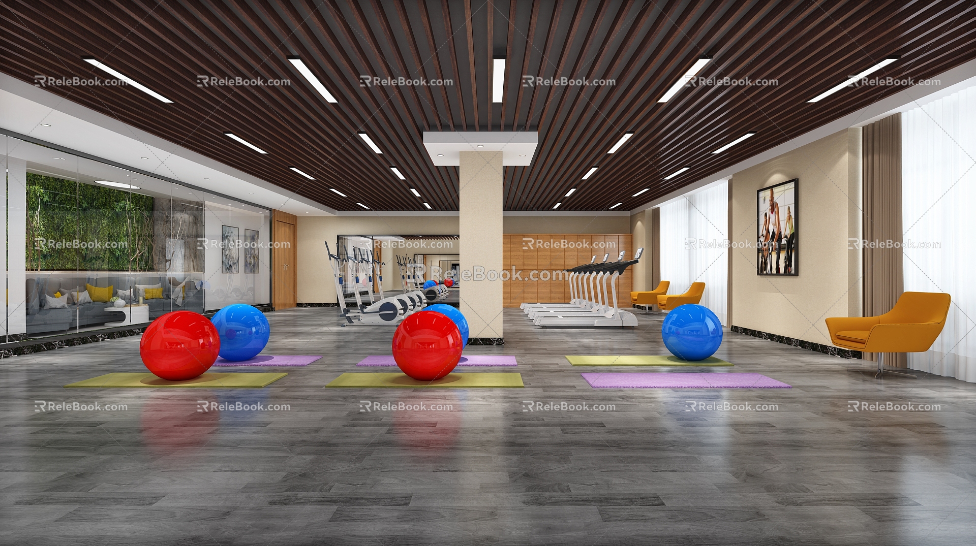 Gym Yoga Room 3d model