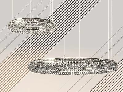 Modern crystal chandelier 3d model