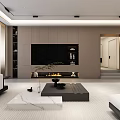 Modern Living Dining Room Interior With Large Sofa Coffee Table And Decorative Wall Art