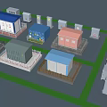 Industrial Equipment Facility With Multiple Colored Units And Organized Layout