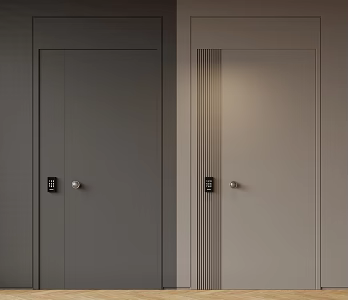 Modern entry door security door top single door sub-mother door single door smart door lock password door fingerprint door 3d model