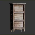 Wooden Three Tier Open Shelf Storage Unit With Natural Wood Finish And Support Legs