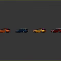 Various Colored Cars In Different Styles Arranged In Circular Formation