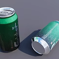Green Wine Bottles And Glasses Standing And Lying On Gray Surface