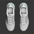 White Modern Sports Shoes with Light Green Sole and Air Cushion Design for Daily Wear