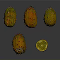 Fresh Kiwano Fruits Whole and Halved with Spiky Exterior and Green Flesh on Dark Background