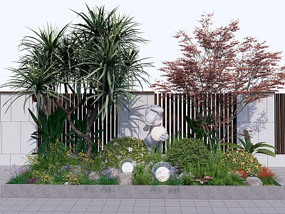 Modern Landscape Sketches Courtyard Sketches Flower Border Plants Flower Group Plants Matching Spherical Shrub Net Safflower Plants Combination model