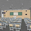 Recording and broadcasting classroom school classroom 3d model
