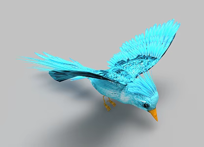 Blue birds 3d model
