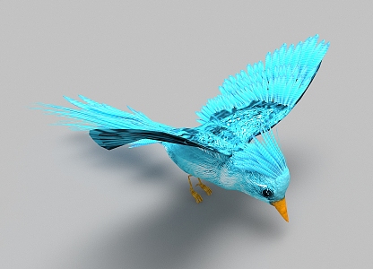 Blue birds 3d model