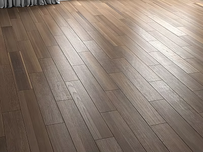 Natural Hardwood Flooring with Warm Wood Grain and Smooth Glossy Surface 3d model