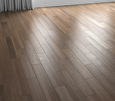 Natural Hardwood Flooring with Warm Wood Grain and Smooth Glossy Surface 3d model