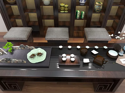 New Chinese Tea Table Tea Table Tea Set 3d model