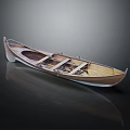 Traditional Wooden Boat Featuring Classic Hull Structure And Handcrafted Seats Design