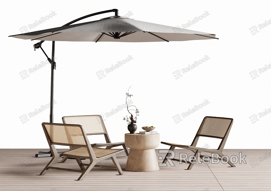 Outdoor Leisure Chair Outdoor Table and Chair Rattan Chair Sunshade model