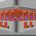 Orange Claw Machine With Colorful Balls Mechanical Claw And Digital Time