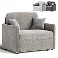 Gray Fabric Single Sofa With Chevron Pattern Pillows And Modern Design 3d model
