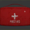 Red First Aid Bag With White Cross Symbol And Red Handle Design Feature 3d model