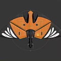 Orange And Black Bat Wing Toy Model Featuring Detailed Wing Design And Flying Structure