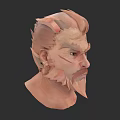 3D Rendered Game Character Head With Horns And Tribal Facial Markings
