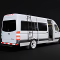 White Commercial Van With Open Side Doors And Roof Rack For Business Use