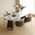 Modern Dining Table and Chair Combination Dining Chair Single Chair 3d model