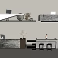 New Chinese Reception Desk Front Desk 3d model