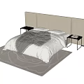 modern double bedside table carpet 3d model