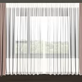 Sheer White Curtains With Brown And Beige Heavy Panels In Modern Interior Window Design