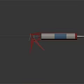 Sturdy Red White Blue Caulk Gun With Long Metal Rod And Hook End