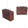 Bags Old Leather Luggage Old Items 3d model