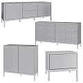Modern Cabinet Furniture Collection With Different Colors Drawers And Metal Legs
