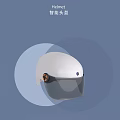 White Helmet With Transparent Visor On Blue Background With Circular Patterns 3d model