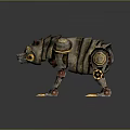 Mechanical Bear 3D Model With Metal Body Red Eyes And Gear Joints