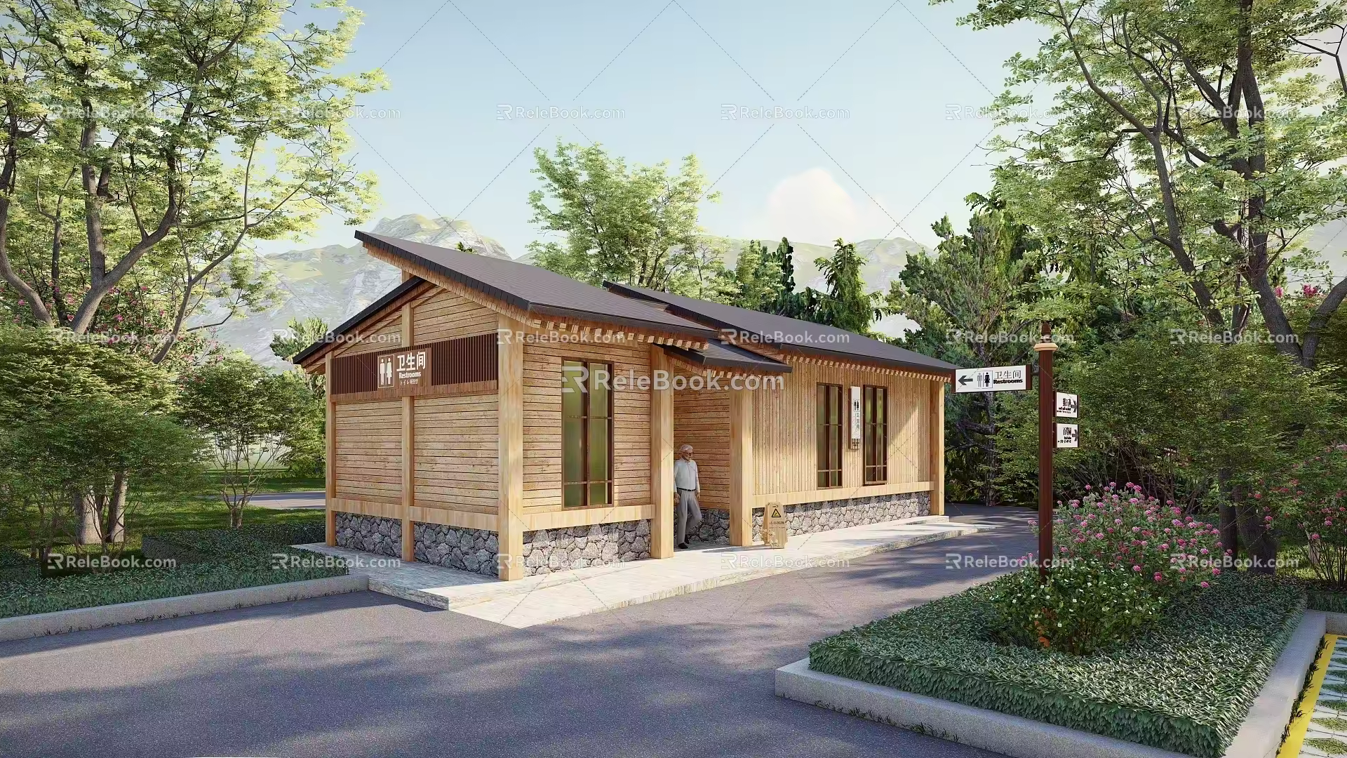 Modern public toilets 3d model