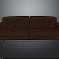 Red Two Seater Sofa with Metal Legs Contemporary Design and Comfortable Seats