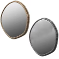 Stylish Irregular Shaped Mirrors with Gold and Black Textured Frames for Home Decor
