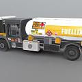 Fuel Tanker Truck Tollen Yellow White Red Stripes With Fire Zone Safety Sign