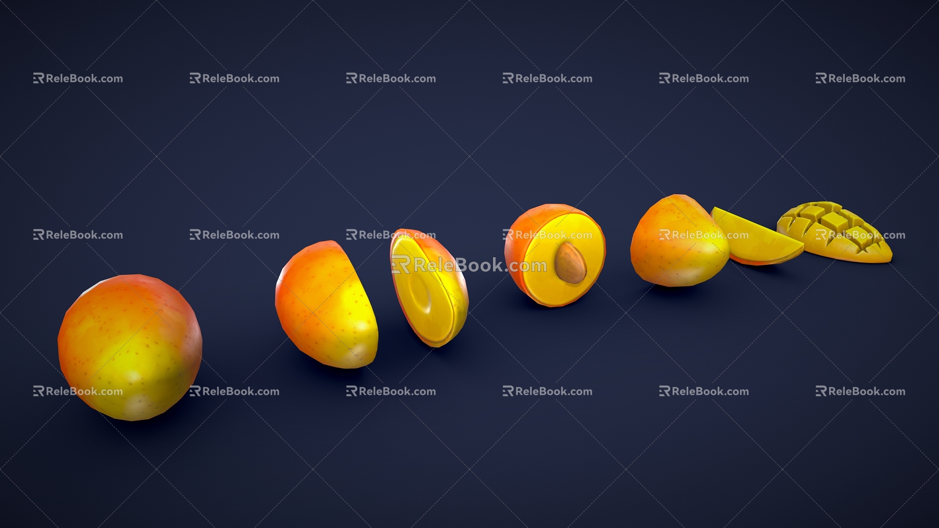 Cartoon Mango Stylized Mango Low Poly Mango Mango Core Mango 3d model