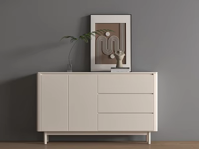 Modern Entrance Cabinet Shoe Cabinet Sideboard Wall Decorative Pendant Ornaments Bucket Cabinet Cream Decorative Cabinet Low Cabinet Sideboard 3d model