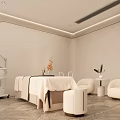 Elegant Luxury Beauty Salon Interior With Treatment Bed And Styling Chairs