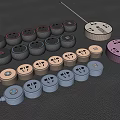 Modern socket small socket with row socket combination 3d model