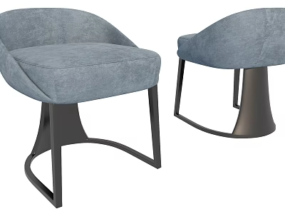 Gray Fabric Upholstered Single Sofa with Modern Black Metal Frame Design and Comfortable Seat 3d model