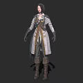 Detailed Character Design With Long Coat Belted Waist Gloves And Leather Boots