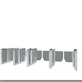 Modern Security Turnstiles With Transparent Barriers And Electronic Control System 3d model